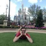 Luke in front of Cinderella Castle.